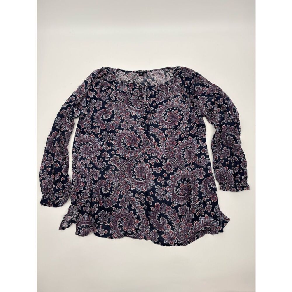 Lucky brand | Women’s Paisley Long-Sleeve Blouse - Navy and Pink